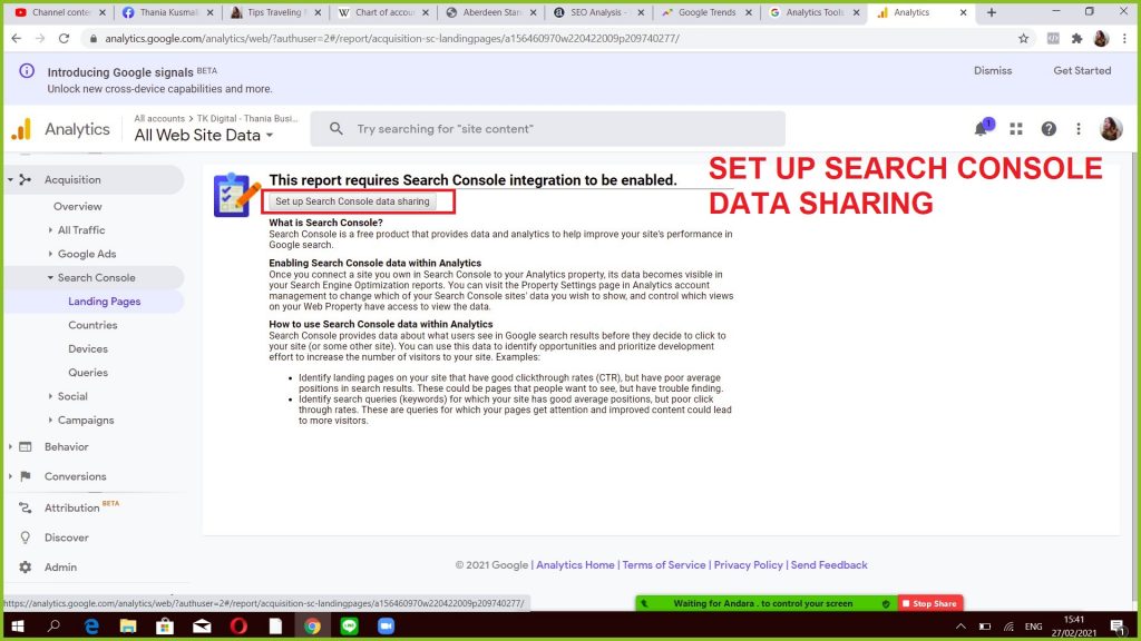 Cara Menghubungkan Google Search Console ke Analytics