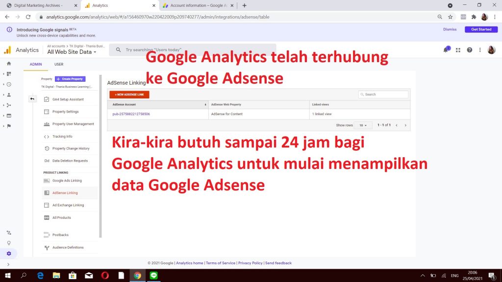 Cara Menghubungkan Google Analytics ke Google Adsense