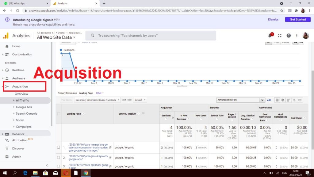 Mengecheck Sumber Traffic di Website