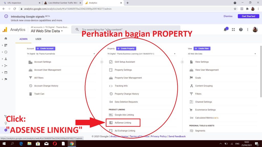 Cara Menghubungkan Google Analytics ke Google Adsense