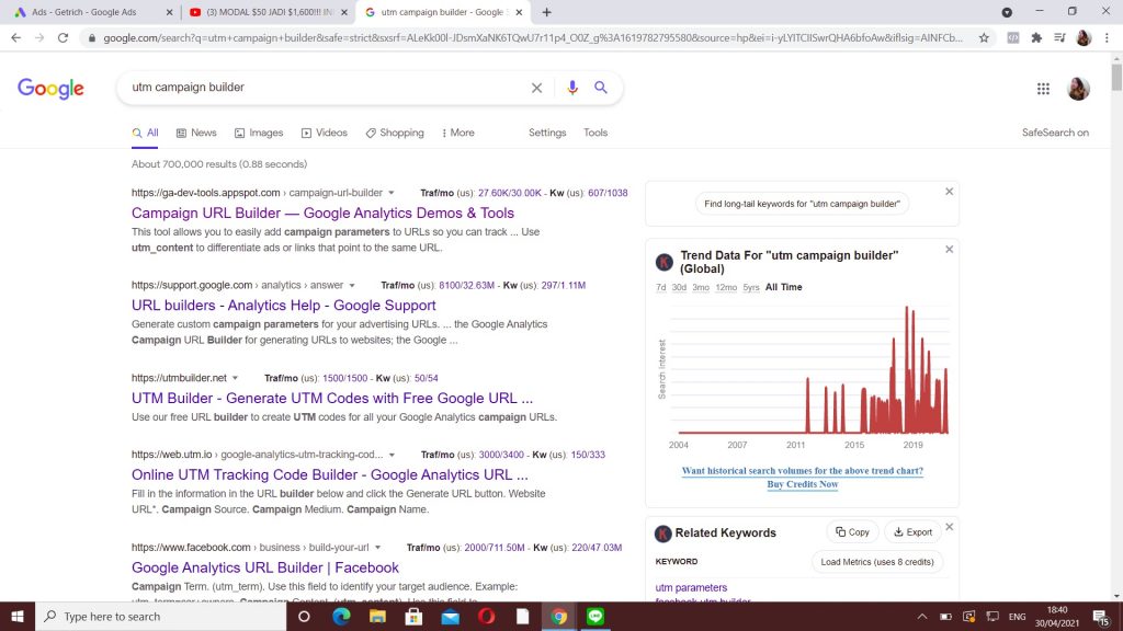 Cara Membuat UTM Link Parameter Tracking Template dengan UTM Parameter Menggunakan UTM Campaign Builder